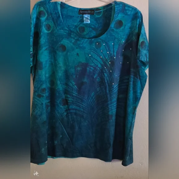Peacock Tee Sz. 2X - Picture 2 of 8